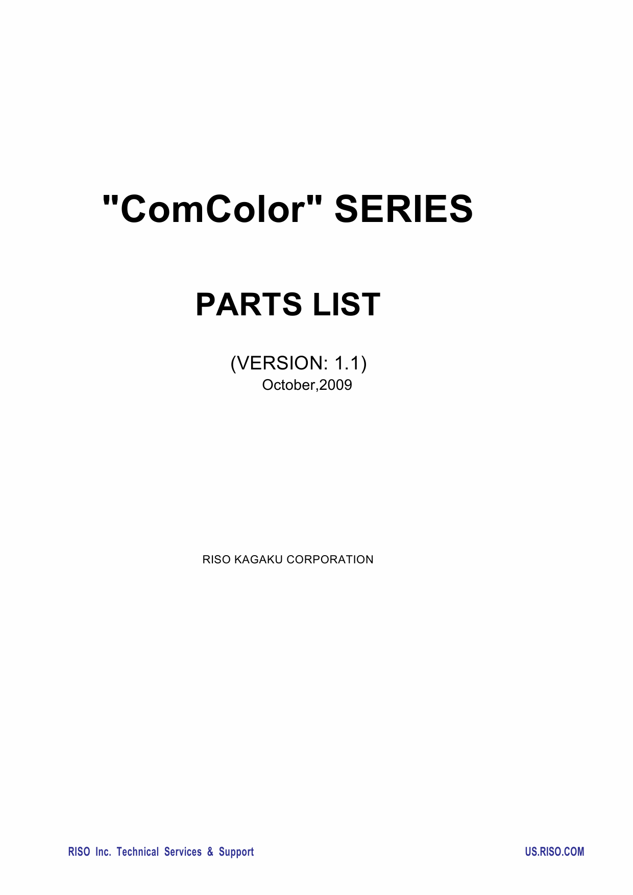 RISO ComColor Series Parts List Manual-1
